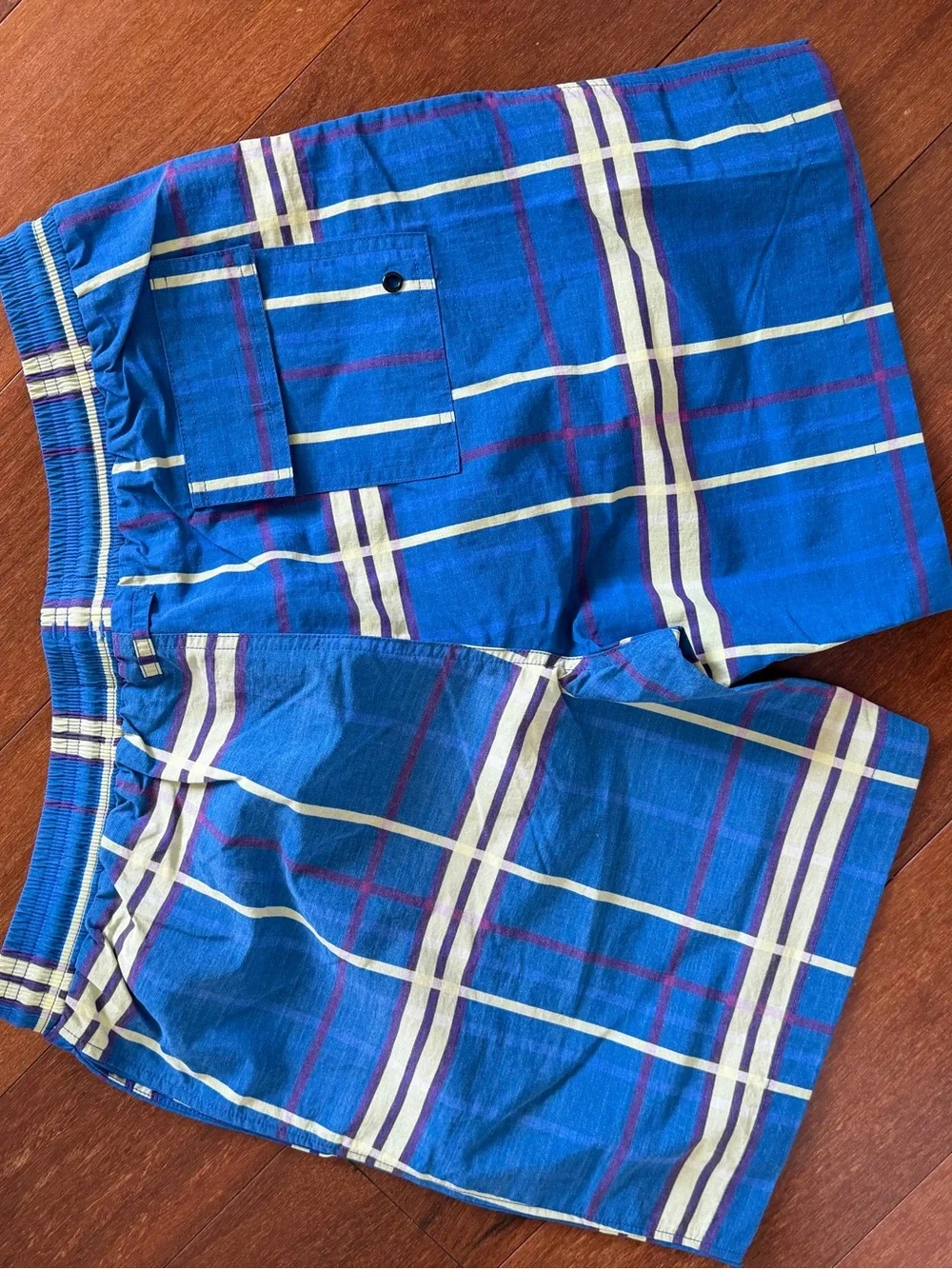 Yuxus Blue Plaid Drawstring Shorts TARTAN 